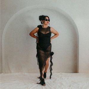 FashionNova sheer black dress